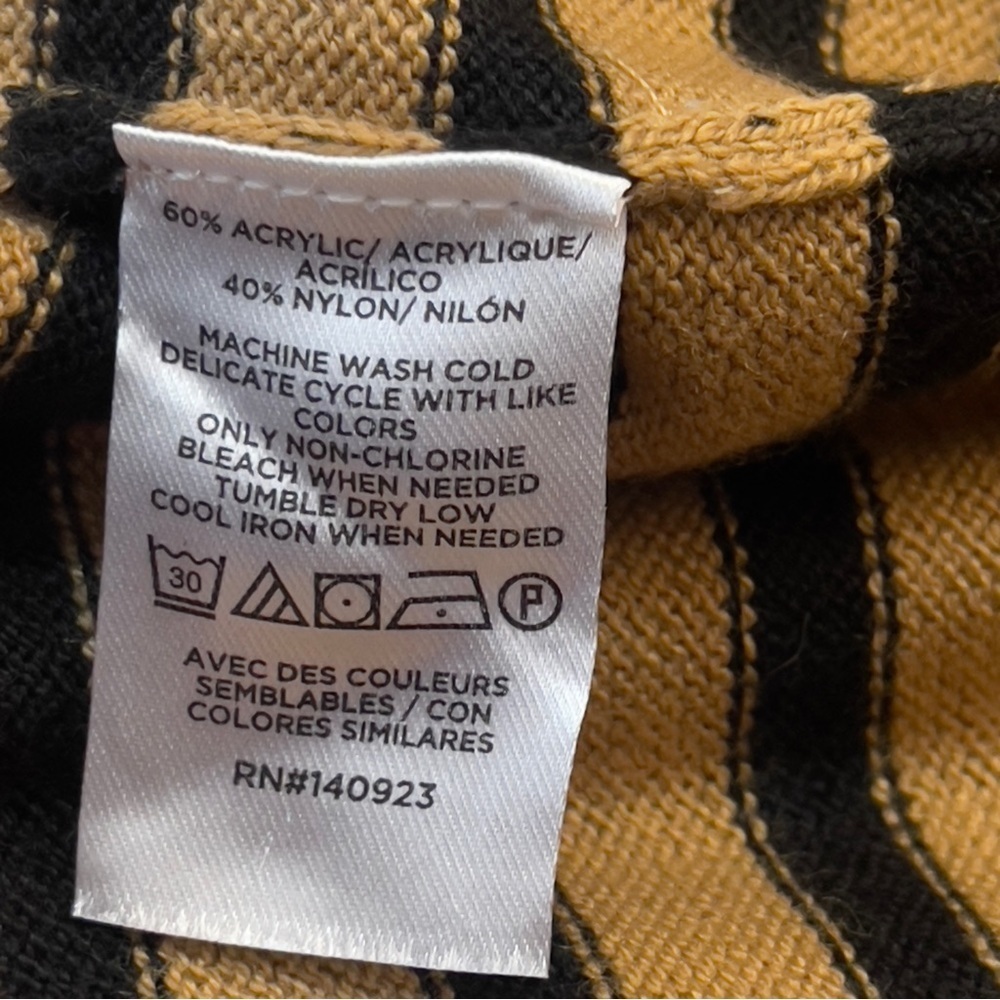 LOFT Tan and Black Classic Striped Sweater Women’s Medium - Picture 8 of 11